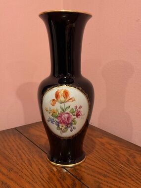 Ilmenau Cobalt Blue Tall Floral Vase Made in Germany